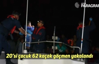 Kuşadası’nda 20’si çocuk 62 kaçak göçmen...