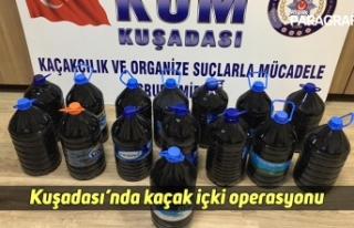 Kuşadası’nda kaçak içki operasyonu