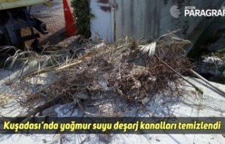 Kuşadası’nda yağmur suyu deşarj kanalları temizlendi