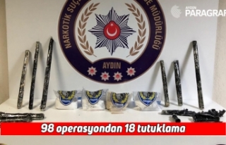98 operasyondan 18 tutuklama