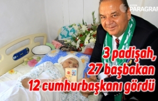3 padişah, 27 başbakan, 12 cumhurbaşkanı gördü