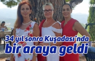 34 yıl sonra Kuşadası’nda bir araya geldi