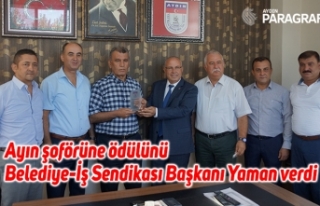 Ayın şoförüne ödülünü Belediye-İş Sendikası...