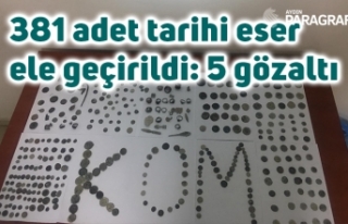 381 adet tarihi eser ele geçirildi: 5 gözaltı