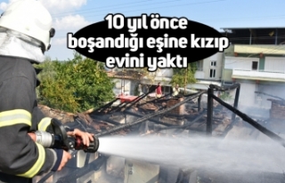 10 yıl önce boşandığı eşine kızıp evini yaktı