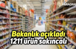 Bakanlık açıkladı: 1211 ürün sakıncalı