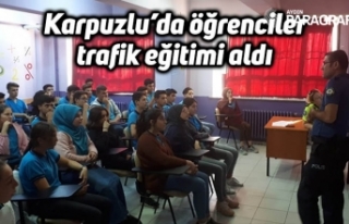 Karpuzlu’da öğrenciler trafik eğitimi aldı