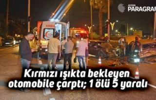 Kırmızı ışıkta bekleyen otomobile çarptı;...