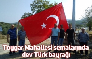 Toygar Mahallesi semalarında dev Türk bayrağı