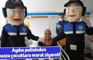 Aydın polisinden hasta çocuklara moral ziyareti
