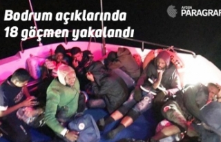 Bodrum açıklarında 18 göçmen yakalandı