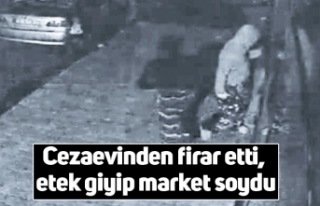 Cezaevinden firar etti, etek giyip market soydu
