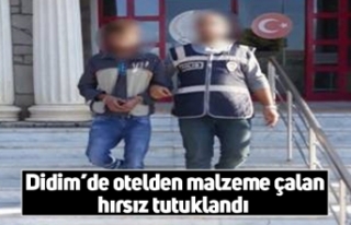 Didim’de otelden malzeme çalan hırsız tutuklandı