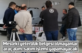 Mesleki yeterlilik belgesi olmayanlar araç alım-satım...