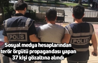 Sosyal medya hesaplarından terör örgütü propagandası...