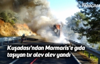 Kuşadası'ndan Marmaris'e gıda taşıyan...