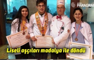 Liseli aşçıları madalya ile döndü