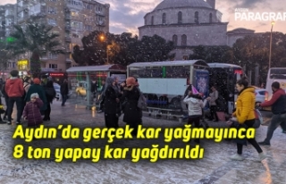 Aydın’da gerçek kar yağmayınca 8 ton yapay kar...