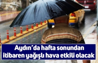 Aydın’da hafta sonundan itibaren yağışlı hava...