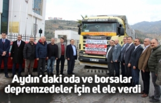 Aydın’daki oda ve borsalar depremzedeler için...