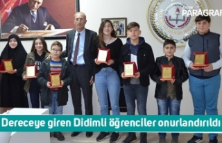 Dereceye giren Didimli öğrenciler onurlandırıldı