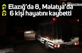 Elazığ’da 8, Malatya’da 6 kişi hayatını kaybetti