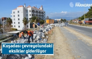 Kuşadası çevreyolundaki eksikler gideriliyor