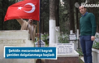 Şehidin mezarındaki bayrak yeniden dalgalanmaya...