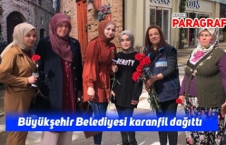 Büyükşehir Belediyesi karanfil dağıttı