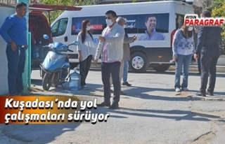 Kuşadası’nda yol çalışmaları sürüyor