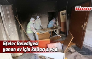 Efeler Belediyesi yanan ev için kolları sıvadı