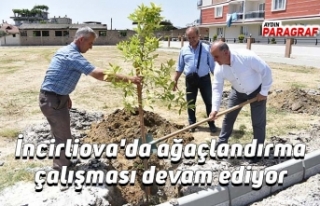 İncirliova'da ağaçlandırma çalışması...