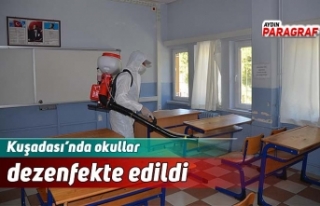 Kuşadası’nda okullar dezenfekte edildi