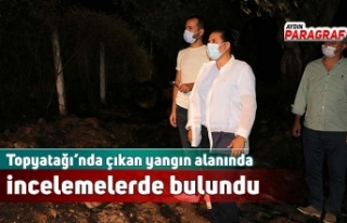 Topyatağı’nda çıkan yangın alanında incelemelerde...