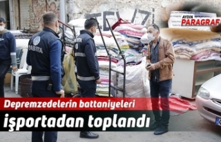 Depremzedelerin battaniyeleri işportadan toplandı