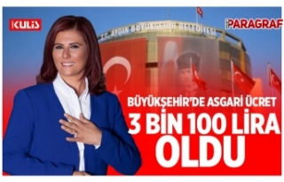 Aydın Büyükşehir'de asgari ücret 3 bin 100...
