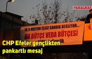 CHP Efeler gençlikten pankartlı mesaj
