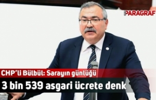 CHP’li Bülbül: Sarayın günlüğü 3 bin 539...