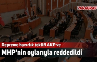 Depreme hazırlık teklifi AKP ve MHP'nin oylarıyla...