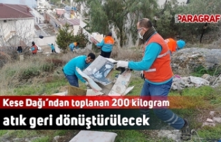 Kese Dağı’ndan toplanan 200 kilogram atık geri...