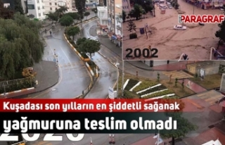 Kuşadası son yılların en şiddetli sağanak yağmuruna...