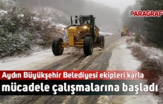 Aydın Büyükşehir Belediyesi ekipleri karla mücadele...