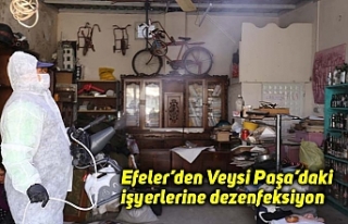 Efeler’den Veysi Paşa’daki işyerlerine dezenfeksiyon