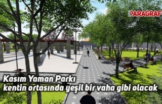 Kasım Yaman Parkı kentin ortasında yeşil bir vaha...