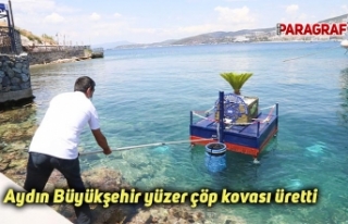 Aydın Büyükşehir yüzer çöp kovası üretti