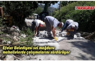 Efeler Belediyesi sel mağduru mahallelerde çalışmalarını...
