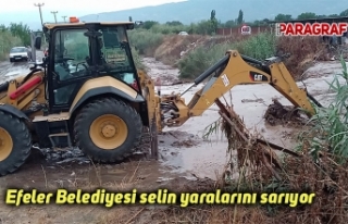 Efeler Belediyesi selin yaralarını sarıyor