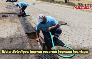 Efeler Belediyesi hayvan pazarına bayrama hazırlıyor