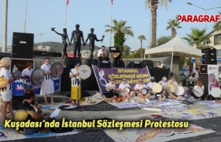 Kuşadası’nda İstanbul Sözleşmesi Protestosu