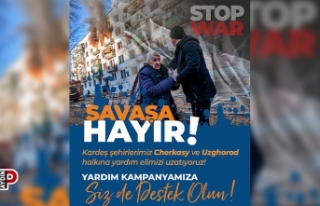 Kuşadası’nda Ukrayna için insani yardım kampanyası...